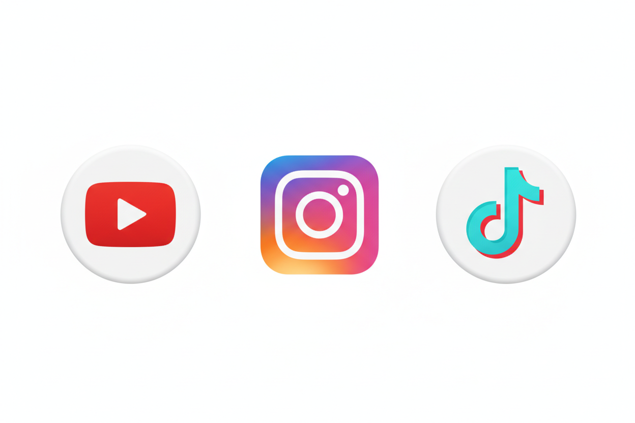 social media icon of youtube instagram tiktok 
